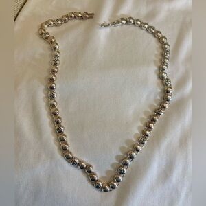 Monet Silver Tone Choker Collar Vintage Necklace